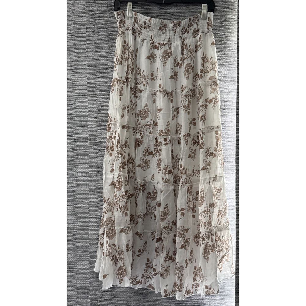 Kings Road Boho Maxi Skirt, White, Large - Picture 2 of 5